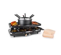 Entrecote 1100W Appareil à Raclette et Fondue 8 Personnes Acier Noir