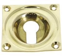 Entrée cuvette laiton 60 x 60 mm clé I laiton poli DEVISMES 30360ILP