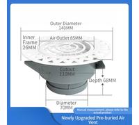 Entrée d'Air Ajustable Design Bordure - Grille d'Aération ABS pour Pose Simple - Ventilation Intérieure et Extérieure 3 Débits(75mm)