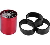 Entrée d'air turbo en aluminium pour voiture Double ventilateur Turbine Super chargeur de gaz Economiseur de carburant Turbo Rouge