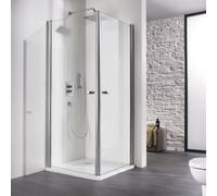 Entrée d'angle HSK Exklusiv avec 2 portes battantes, en 2 parties, dimensions : 80 x 80 x 200 cm, 420014-41-50, Cabines de douche: Aspect chromé : ESG clair