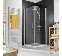 Entrée d'angle HSK Favorit Nova avec 2 portes battantes, dimensions : 80 x 80 x 195 cm, 127014-41-50, Cabines de douche: Aspect chromé : ESG clair