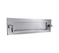Entrée de boîte aux lettres traditionnelle victorienne en laiton massif à ressorts lourds 25,4 x 7,6 cm avec heurtoir de porte (chrome satiné)