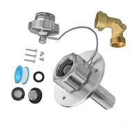 Entrée d'eau en acier inoxydable 304 avec clapet anti-retour, connecteur coudé à 90 degrés, connexion rapide de 1,9 cm, raccord d'eau de ville avec bouchon anti-poussière en métal pour remorque de