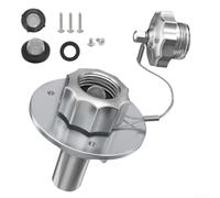 Entrée d'eau en acier inoxydable pour camping-car avec clapet anti-retour unidirectionnel, compatible avec les filetages 34 GHT et 12 NPT, dispose d'un bouchon anti-poussière et d'un filtre