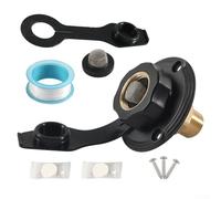 Entrée d'eau pour camping-car avec clapet anti-retour, entrée d'eau étanche avec 3/4 NH femelle vers 1/2 NPT mâle, pour remorques de voyage et camping-cars, installation facile (noir)