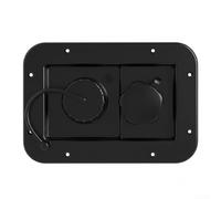 Entrée d'eau pour camping-car, double port de remplissage par gravité avec soupape de décharge de pression pour réservoir d'eau douce, construction en plastique (noir)