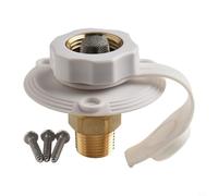 Entrée d'eau RV City avec clapet anti-retour et connecteur de tuyau à bride, conçu pour fournir une connexion sécurisée et résister à la rouille et à l'exposition aux UV