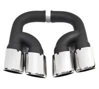 entrée double Pour P&orsche Pour Cayenne 958 92A V6 V8 2011-2014 Système Tuyau D'échappement Arrière Silencieux Tuyaux D'extrémité Voiture Quad Tip(Silver B Long)