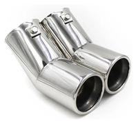 entrée double Pour VW Pour Golf 4 Pour MK4 Pour Beetle 2002-2008 Embout Silencieux D'échappement Acier Inoxydable(Silver)