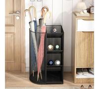 Entrée en métal avec plateau d'égouttement amovible - Porte-parapluie de grande capacité pour l'intérieur - Solution de rangement élégante pour la maison et le bureau