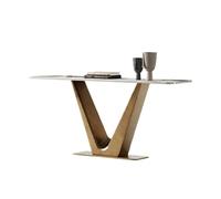 Entrée Table console moderne, table d'entrée en faux marbre avec base en métal et capteur de lumière, console étroite adaptée au salon, à l'entrée, au couloir Présentation(Multi-colored,Petit)