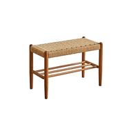 Entrée Tabouret à Chaussures Bois de Cerisier Porte d'Entrée Chaussures Tabouret de Remplacement Tabouret Bas Porte d'Entrée Double Support à Chaussures Repose-Pieds Pied d'Entrée Tabouret de