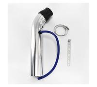 Entrées D'air Tuyau D'admission D'air Froid Universel En Aluminium De 76 Mm Pour Voiture Tube D'induction Turbo Argent Bleu Rouge(Argent)