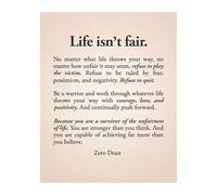 Entrepreneur Office Decor, Life Isn't Fair Business Motivation Quote, Canvas Wall Art for Startup, Home Office or Workspace, Gift for Boss(Framed,12x18inch(30x45cm))
