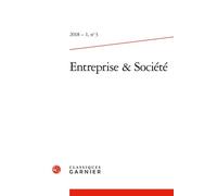 Entreprise & Société 2018 - Henri Zimnovitch - Classiques Garnier - broché - Revue