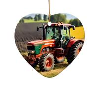 Entreprise Tracteurs agricoles Imprimer Accessoires festifs Ornement Céramique Pendentif en Forme de Cœur Étoile pour Décoration de Noël