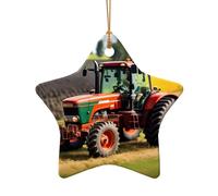 Entreprise Tracteurs agricoles Imprimer Accessoires festifs Ornement Céramique Pendentif en Forme de Cœur Étoile pour Décoration de Noël