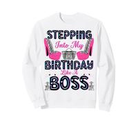 Entrer dans Mon Anniversaire comme Un Patron Chaussures Hautes Sexy pour Femmes Sweatshirt