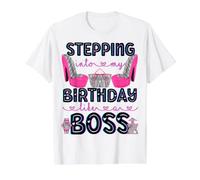 Entrer dans Mon Anniversaire comme Un Patron Chaussures Hautes Sexy pour Femmes T-Shirt Graphique avec Valeur, Homme, Blanc, L