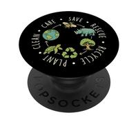 Entretien de l'usine de Recyclage Save Rescue Clean Care - Earth Day Climate PopSockets PopGrip Adhésif