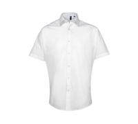 Entretien Facile Manche Courte Popeline Semi-Ajusté Chemise Par Premier