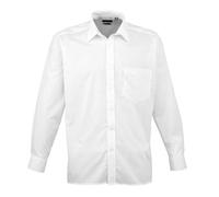 Entretien Facile Manches Longues Popeline Polyester / Cotton Chemise Par Premier
