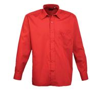 Entretien Facile Manches Longues Popeline Polyester / Cotton Chemise Par Premier