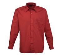 Entretien Facile Manches Longues Popeline Polyester / Cotton Chemise Par Premier