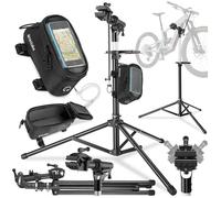 Entretien vélo - TECTAKE - Kit de réparation en acier pliable avec support et sacoche de cadre capacité 50kg