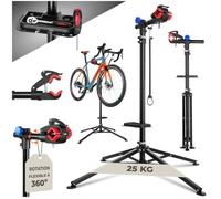 Entretien vélo - TECTAKE - Support de montage vélo pliable et réglable, capacité de charge 25 kg, 85 x 85 x 200 cm - Noir