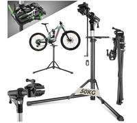 Entretien vélo - TECTAKE - Support de réparation vélo JAN pivotant, réglable, porte-outils inclus, 108 x 81 x 106-169 cm - Gris/Noir