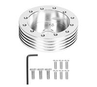 Entretoise de moyeu de volant en aluminium, 1 pouce d'épaisseur, adaptateur 5 6 trous à 3 trous, noir ou argent pour Grant Sparco NRG (Argent)