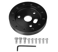 Entretoise de moyeu de volant, volant universel en aluminium poli à billette à 3 trous 0,5 pouces coussin d'espacement de moyeu pour adaptateur 6 trous(Noir)