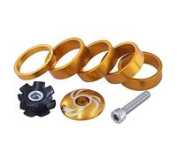 Entretoise De Tige De Vélo,iSpchen 5pcs Entretoise De Casque De Vélo Ensemble d'entretoises de Fourche de Vélo Entretoises De Direction De Vélo Kit D'Entretoise Casque pour VTT Velo MTB 1-1/8"