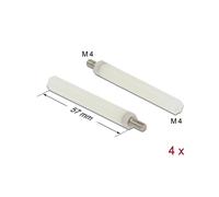 Entretoise DeLOCK M4 x M4 Hexagonale Interne/Externe 57 mm Naturel - Kit de 4 Unités - Matière Plastique - Pour PCB et Composants Informatiques
