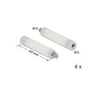 Entretoise DeLOCK M5 x M4 Hexagonale 50mm Plastique Naturel - Kit de 4 pour Séparation PCB et Ventilation Boîtier PC