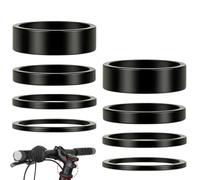 Entretoise Direction Vélo Lot 8 Pièces Alliage Aluminium - Spacer Potence Vélo 4 Tailles 2/3/5/10mm, Compatible VTT BMX Route, Réglage Hauteur Guidon sans Filetage