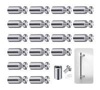 Entretoise, Her Kindness 20 Pièce Vis D'écartement, Verre Publicité Axe Entretoise Boulon Fix Verre Standoff Publicité, pour Plaques et Présentoirs de Signe,12x 25mm (Argent)