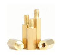 Entretoise hexagonale en laiton for carte mère, filetage M2,5, M3, M4, 6 mm, for rack de carte, pilier fileté, vis d'espacement for colonne de circuit imprimé(21mm (15pcs),M2.5 (thread 6mm))