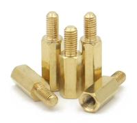 Entretoise hexagonale en laiton M2 M2.5 M3 M4 M5 M6, goujon à tête unique for boîtier d'ordinateur, carte mère, vis, écrou, entretoise, pilier de support(45mm,M6 (2pcs))