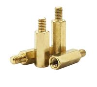Entretoise hexagonale en laiton M2 M2.5 M3 M4 M5 M6, goujon for tête unique for boîtier d'ordinateur, carte mère, vis, écrou, entretoise, pilier de support(10mm,M4 (10pcs))
