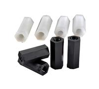 Entretoise hexagonale en nylon noir/blanc M2,5 M3 M4 M5 M6 for support de circuit imprimé, colonne for circuit imprimé, piliers de rack for carte mère, entretoise en plastique(Black,30mm (15pcs),M6)