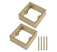 Entretoise pour prise unique de 30 mm - Extension carrée - Couvercle de plaque de cadre avec vis de montage - Bague d'extension pour une profondeur de boîte insuffisante (doré)