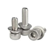 Entretoise ronde en alliage d'aluminium, anneaux plats en acier inoxydable, vis à tête hexagonale hexagonale en acier inoxydable 304, anneau plat, joint à ressort, boulon de montage, forte résistance