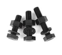 Entretoise ronde en alliage d'aluminium, rondelles plates en acier inoxydable, vis à bois noires, vis hexagonales extérieures en nylon, écrous, joints, boulons en plastique isolés, ensemble combiné