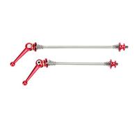 Entretoises avant et arrière pour moyeu de roue de vélo, ensemble d’entretoises à démontage rapide, axe léger en alliage de titane avec poignée en aluminium anodisé, compatible (Rouge)
