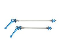 Entretoises avant et arrière pour moyeu de roue de vélo, ensemble d’entretoises à démontage rapide, axe léger en alliage de titane avec poignée en aluminium anodisé, compatible (Bleue)