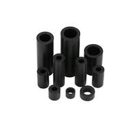 Entretoises creuses en nylon ABS noir non filetées, 30 à 100 pièces, rondelles creuses rondes M3 M4 M5, vis for panneau d'installation(8mm,OD6xM4-50Pcs)