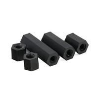 Entretoises de boulon, M2 M2.5 M3 Entretoise en nylon Femelle Femelle Couleur blanche et noire Entretoise hexagonale en nylon Vis à écrou(Black-M2.5x15 (100Pcs))